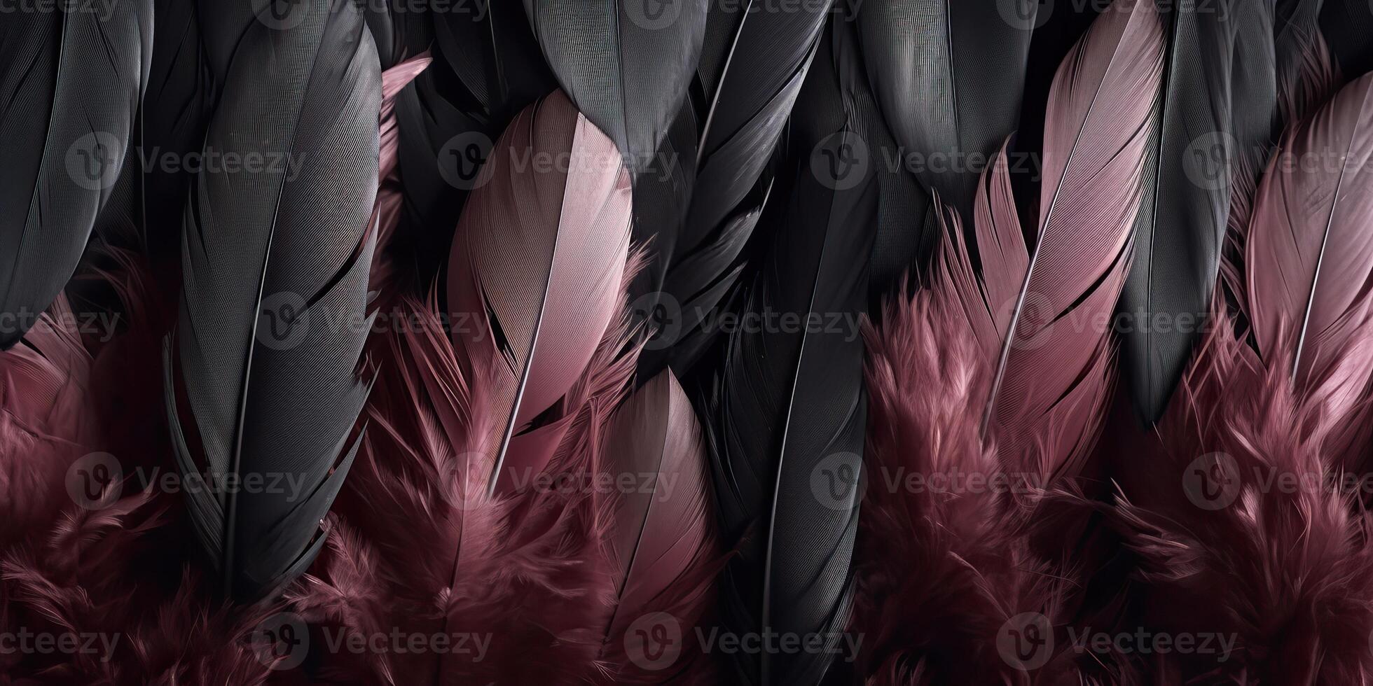 . . Photo realistic black feathers pattern background texture. Ellegant aesthetics luxury vibe. Graphic Art