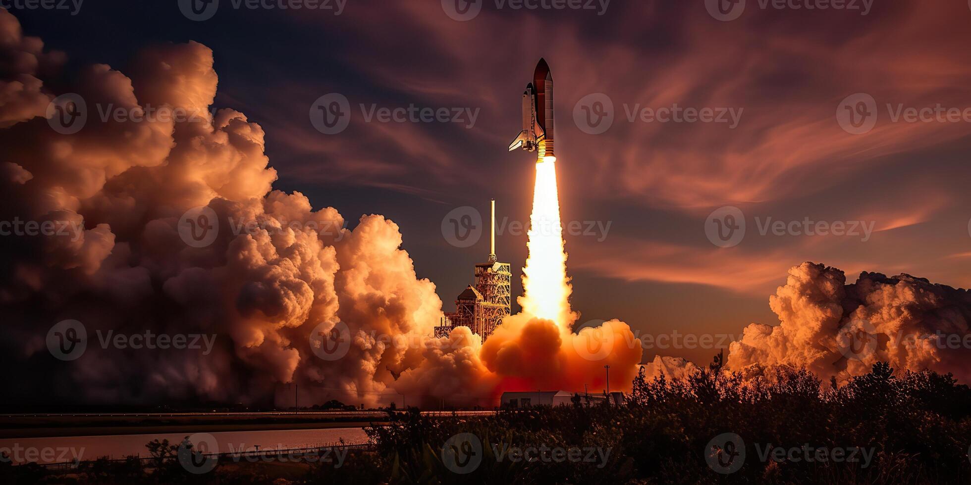 ai generado. ai generativo. foto realista ilustración de cohete cerrar Embarcacion nasa lanzamiento. aventuras espacio viaje explorar onda. gráfico Arte