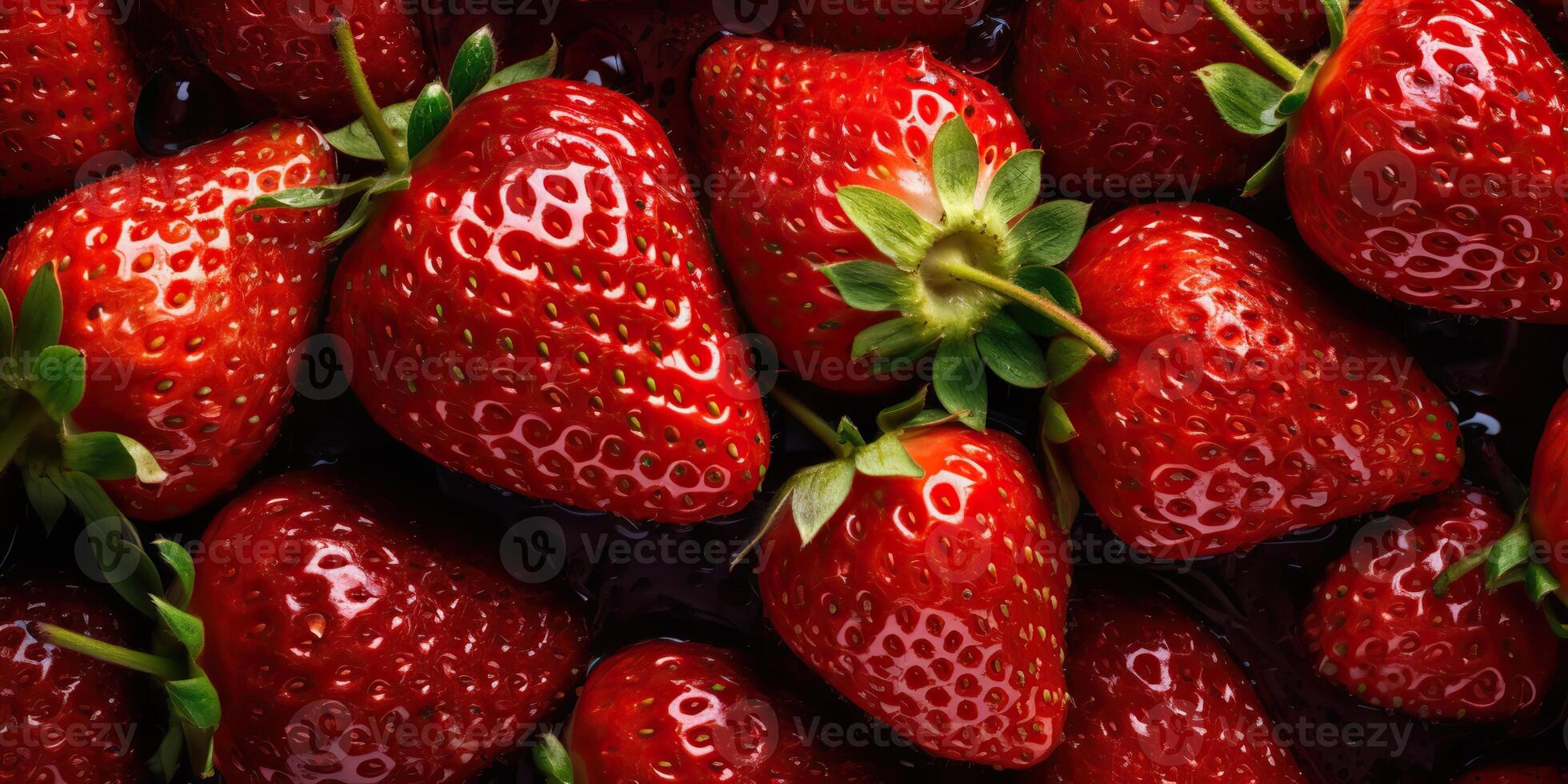 . . Macro close up photo of banch set of strawberry. Healthy eco organic fruit. Graphic Art