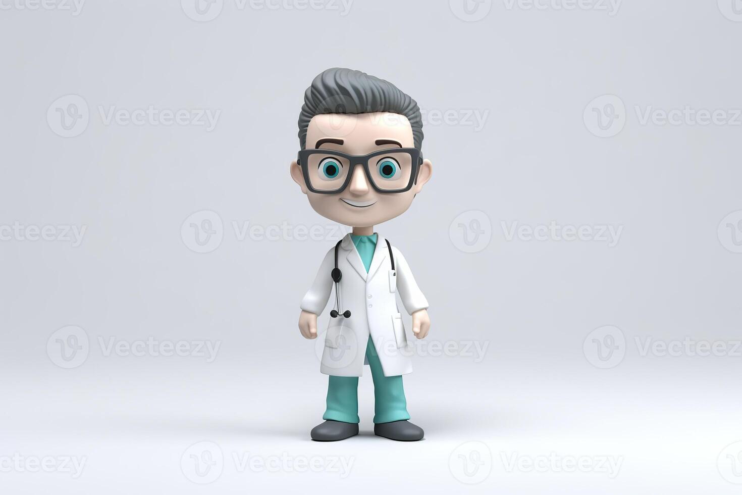 . . 3d blender doctor medicine bobble head figure toy. Graphic Art photo