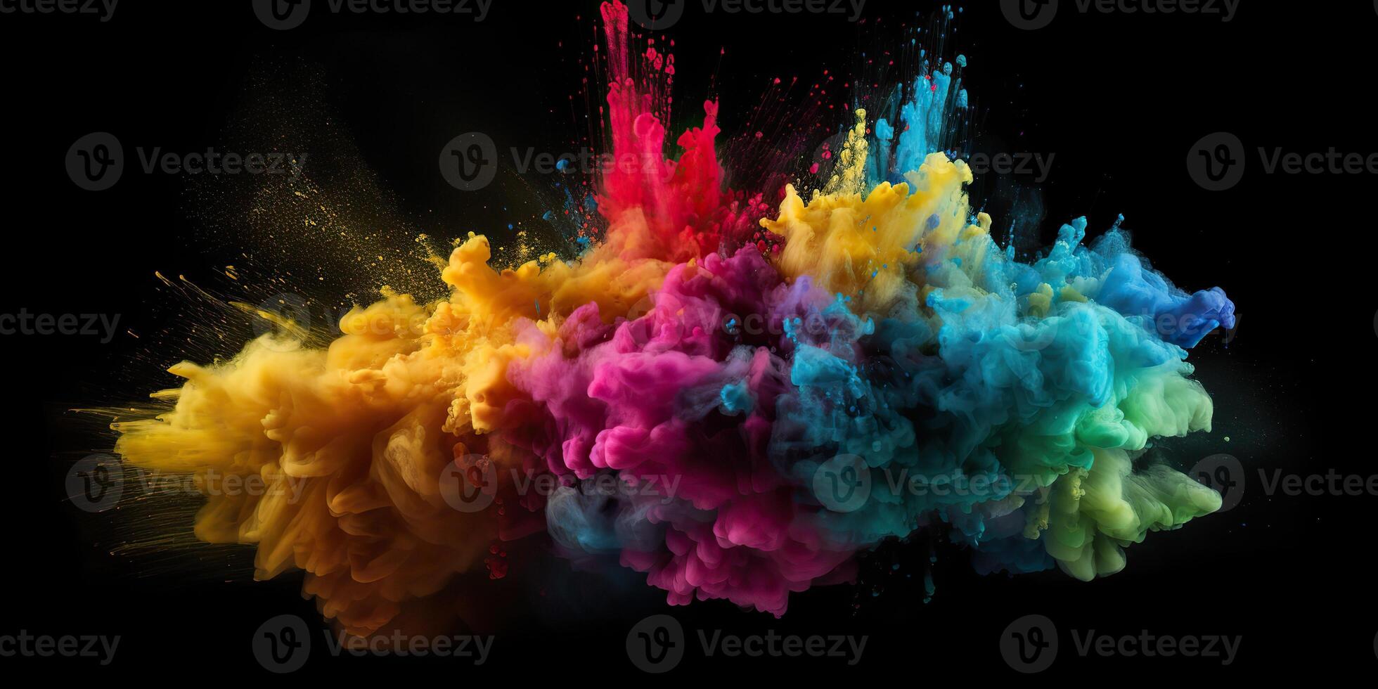 . . Motion graphics illustration of explode splash of color powder. Can be used for background decoration or graphic design. Graphic Art photo