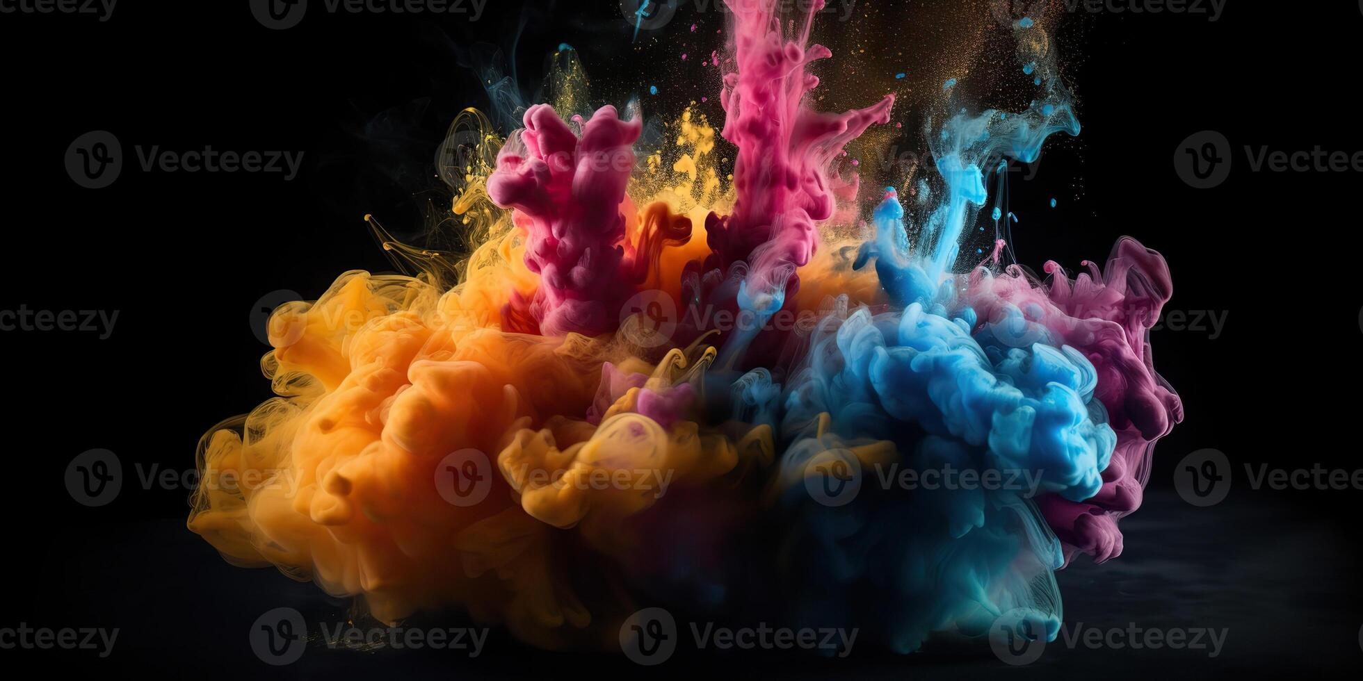 . . Motion graphics illustration of explode splash of color powder. Can be used for background decoration or graphic design. Graphic Art photo