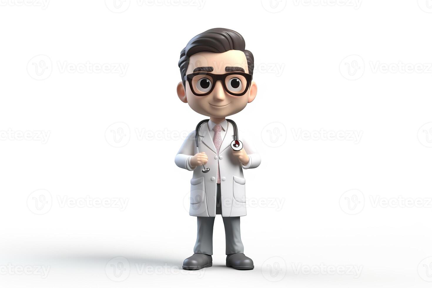 . . 3d blender doctor medicine bobble head figure toy. Graphic Art photo