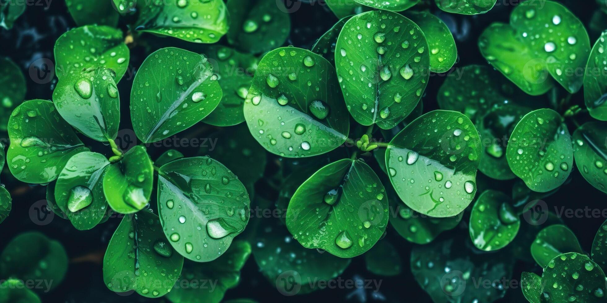 . Photo realistic illustration of top view green fresh clover leafes. Irish symbol. . Graphic Art