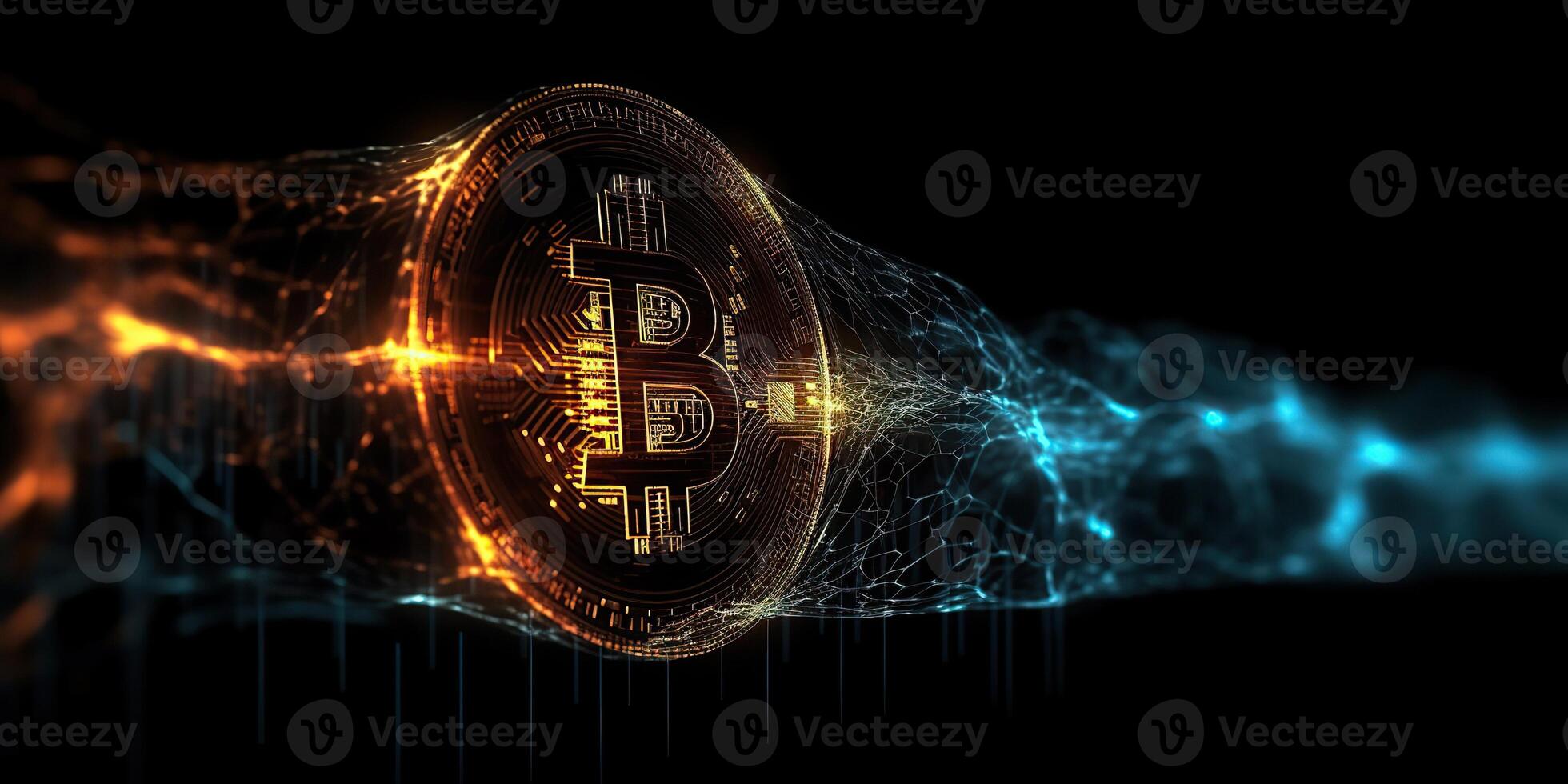 . . BTC Bitcoin future currency illustration. Can be used for graphics, marketing promotion or stock trade forex. Graphic Art photo