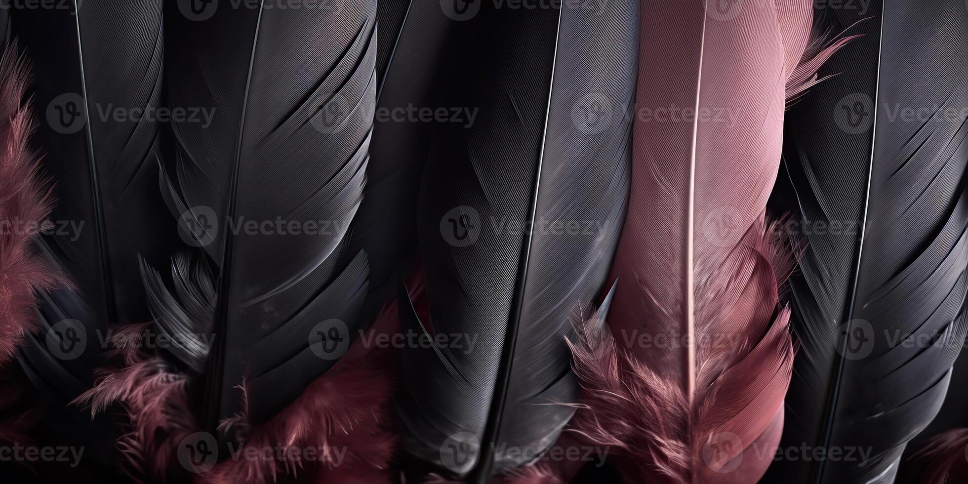 . . Photo realistic black feathers pattern background texture. Ellegant aesthetics luxury vibe. Graphic Art