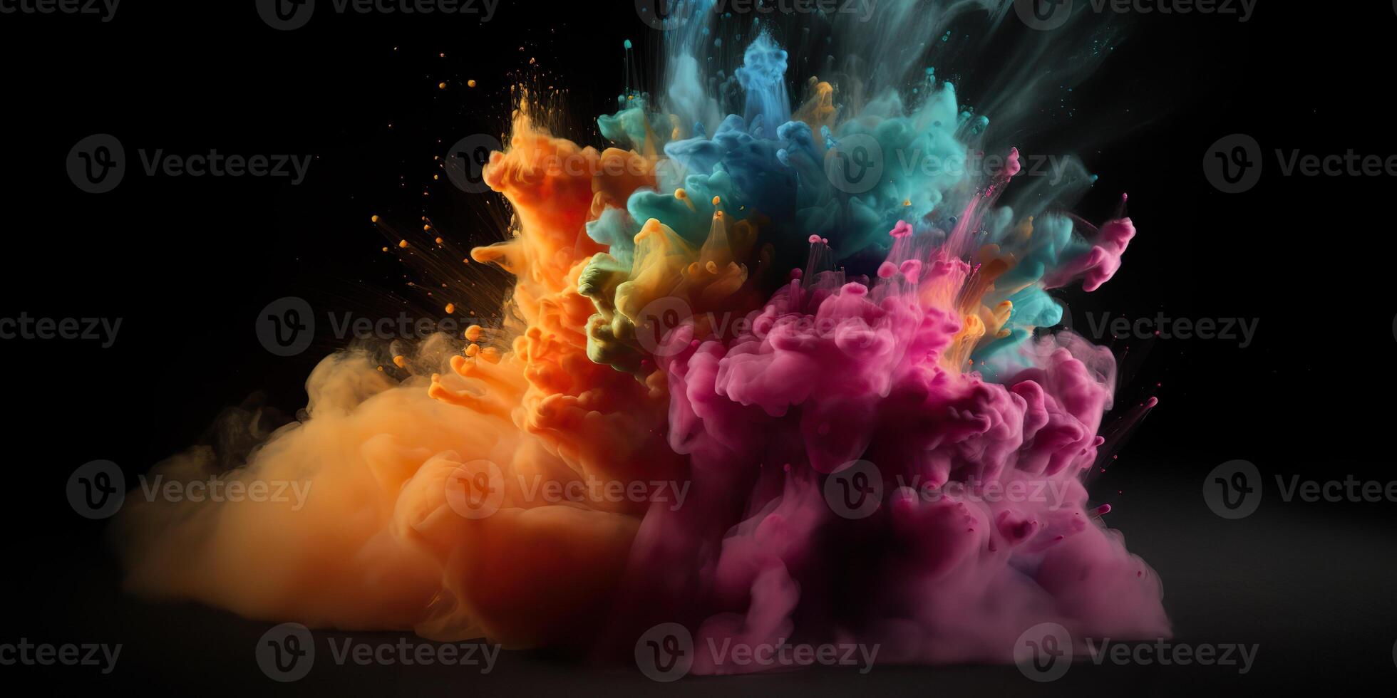 . . Motion graphics illustration of explode splash of color powder. Can be used for background decoration or graphic design. Graphic Art photo