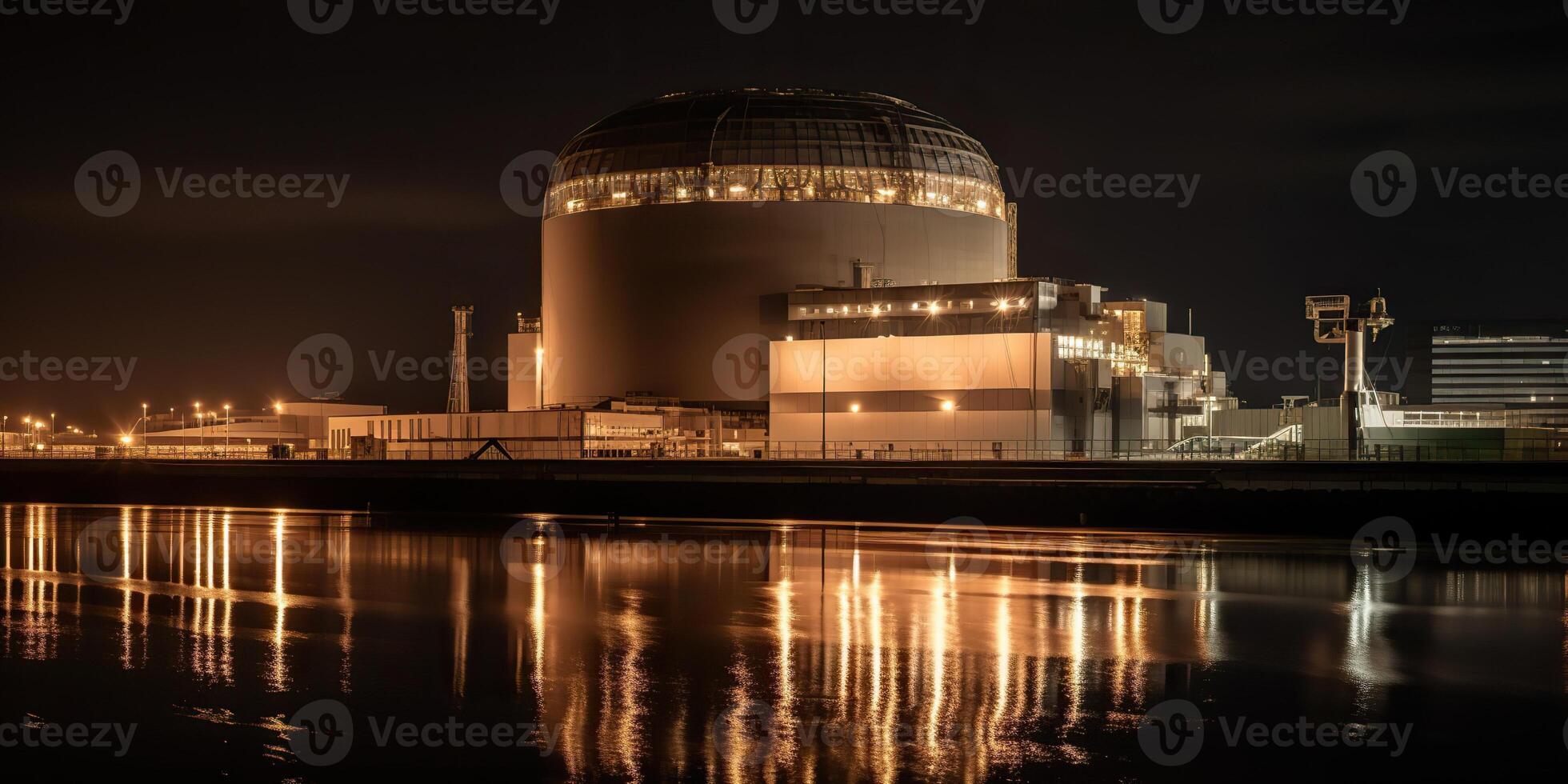 ai generativo, ai generado. nuclear atómico poder planta eléctrico estación oscuro estado animico ecología peligro onda. gráfico Arte foto