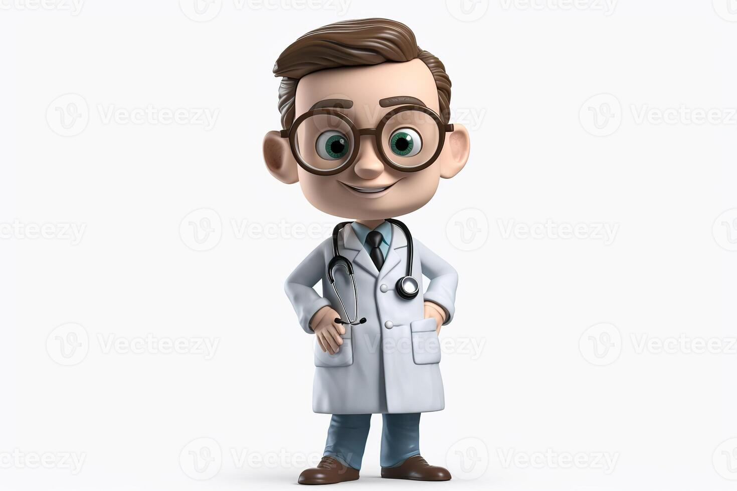 . . 3d blender doctor medicine bobble head figure toy. Graphic Art photo