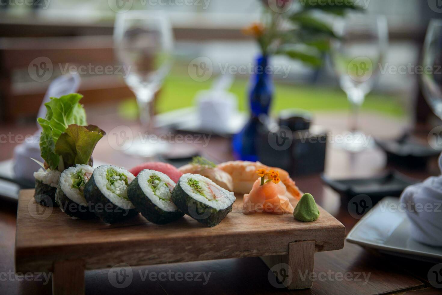 Sushi roll and nigiri photo