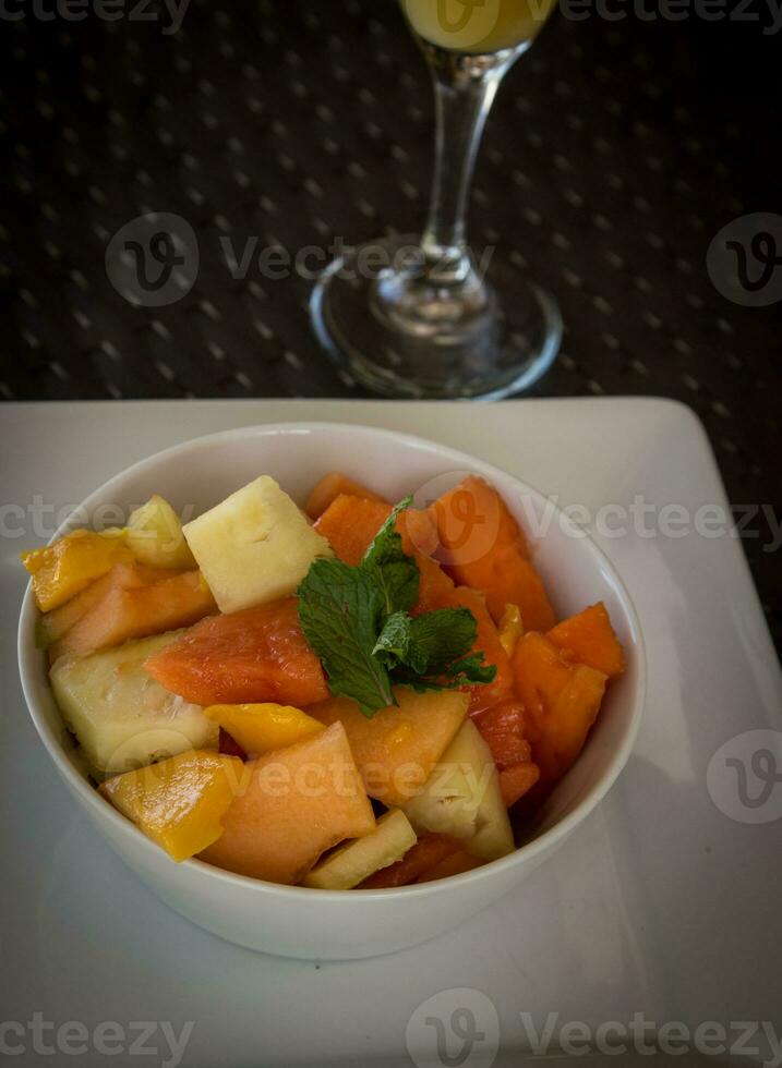 Fruit bowl with Mimosa photo