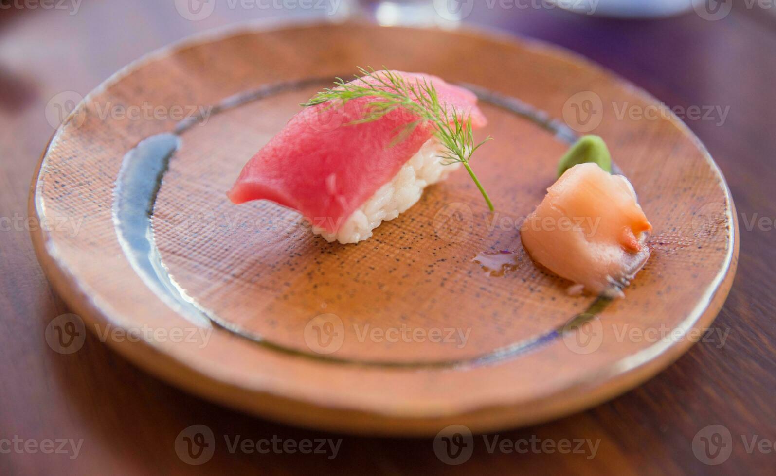 Fresh tuna sushi photo