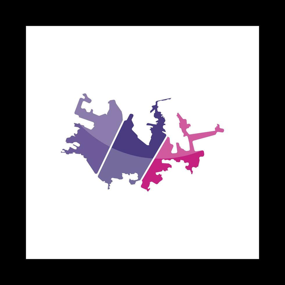 Map of Horlivka city modern geometric logo vector