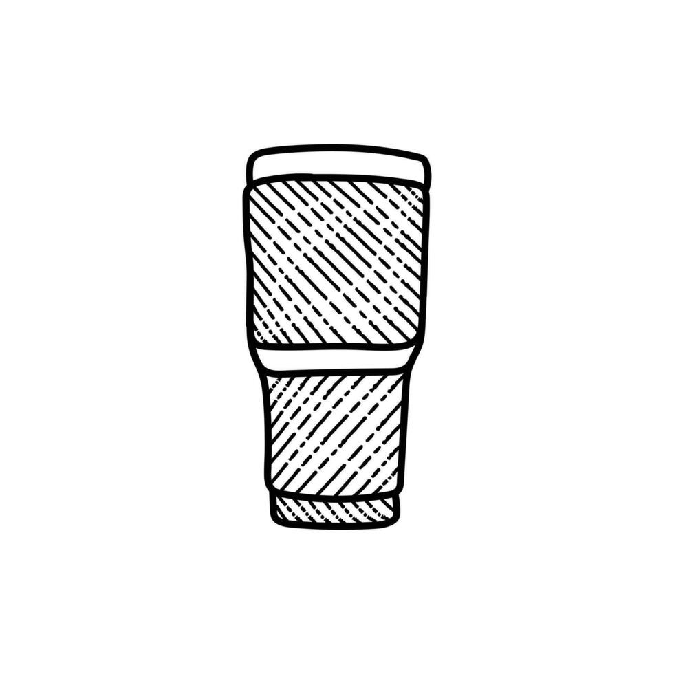 Insulated bottle stainless mug line art design vector