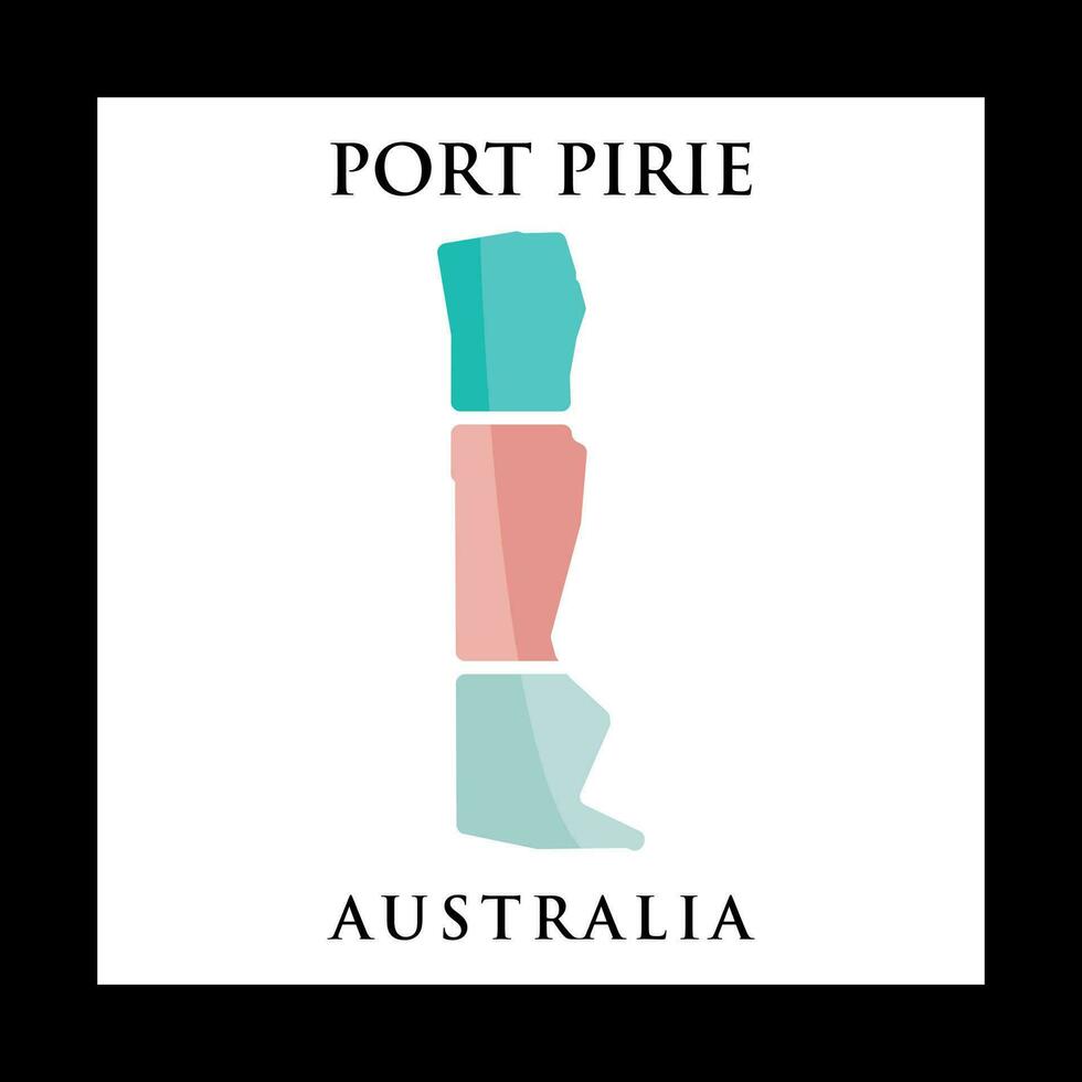 Port Pirie City Map Geometric Modern Creative Logo vector