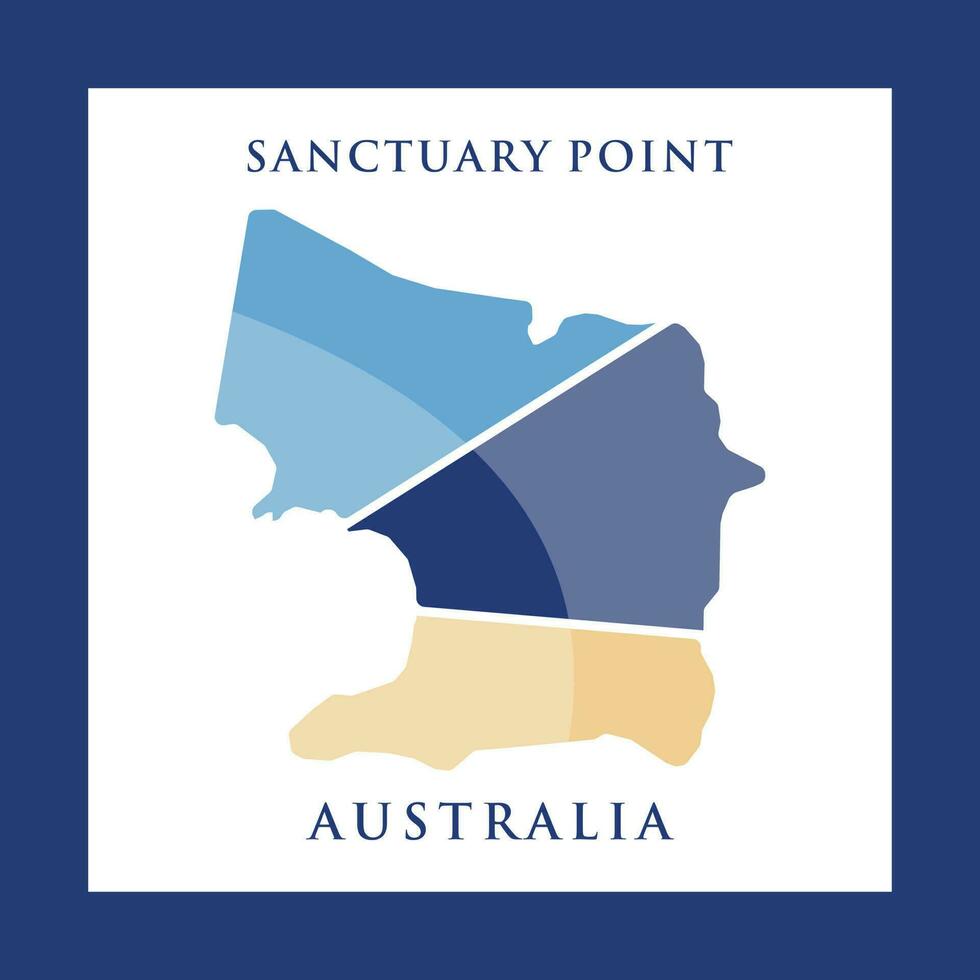 Sanctuary Point City Map Modern Geometric Logo vector