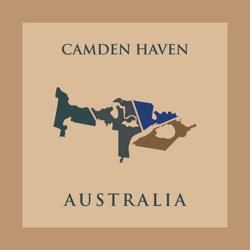 Camden refugio ciudad mapa creativo logo diseño vector