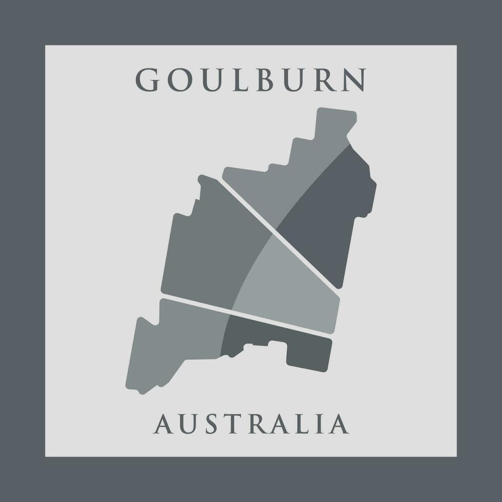 goulburn ciudad mapa geométrico sencillo logo vector