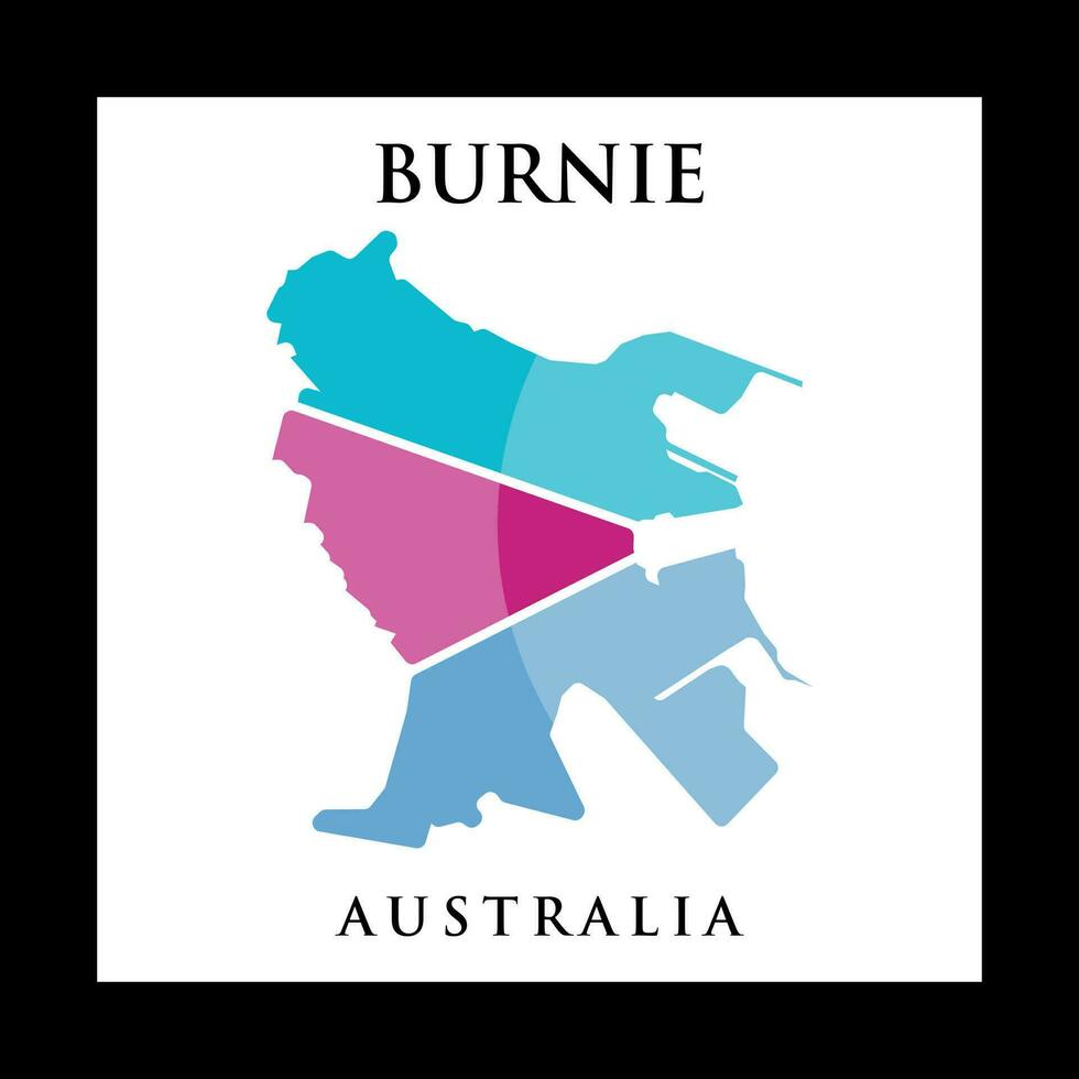 Map Of Burnie City Modern Geometric Creative Logo vector