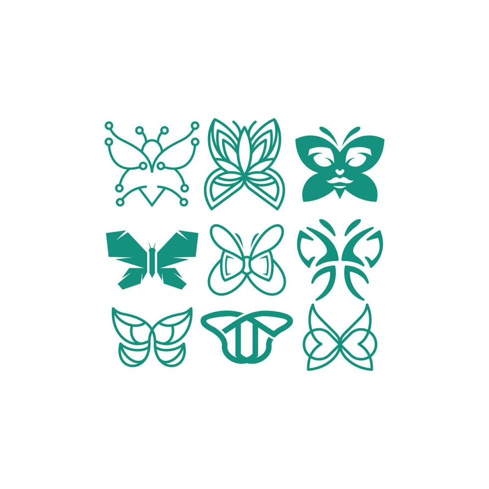 Animal Butterfly Set Collection Icon Creative Logo Design vector