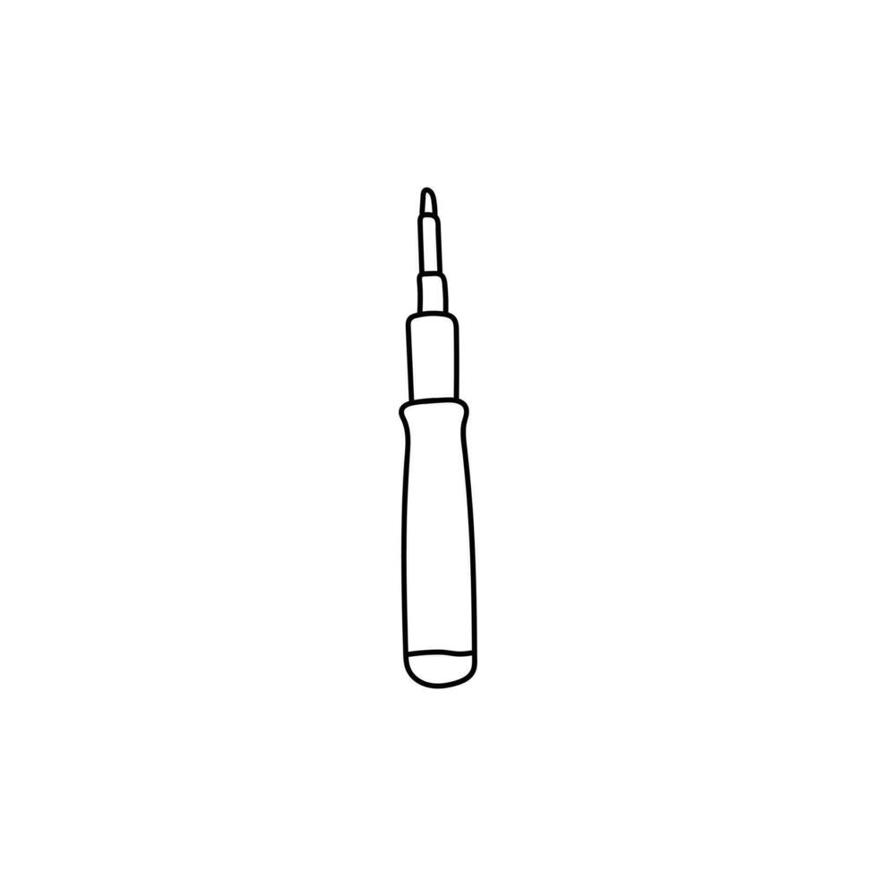 Screwdriver Tool Line Simple Logo vector