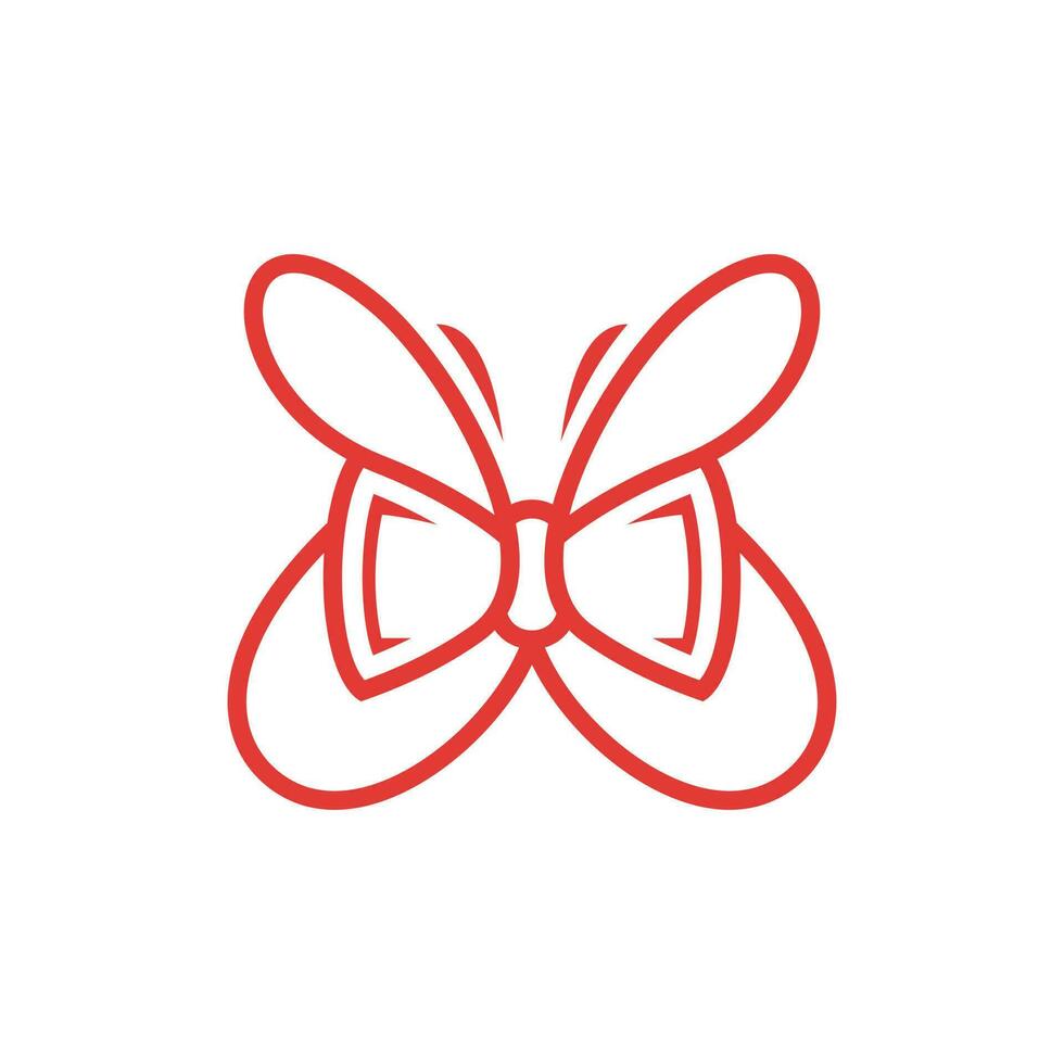 animal mariposa corbata de moño línea moderno creativo logo vector
