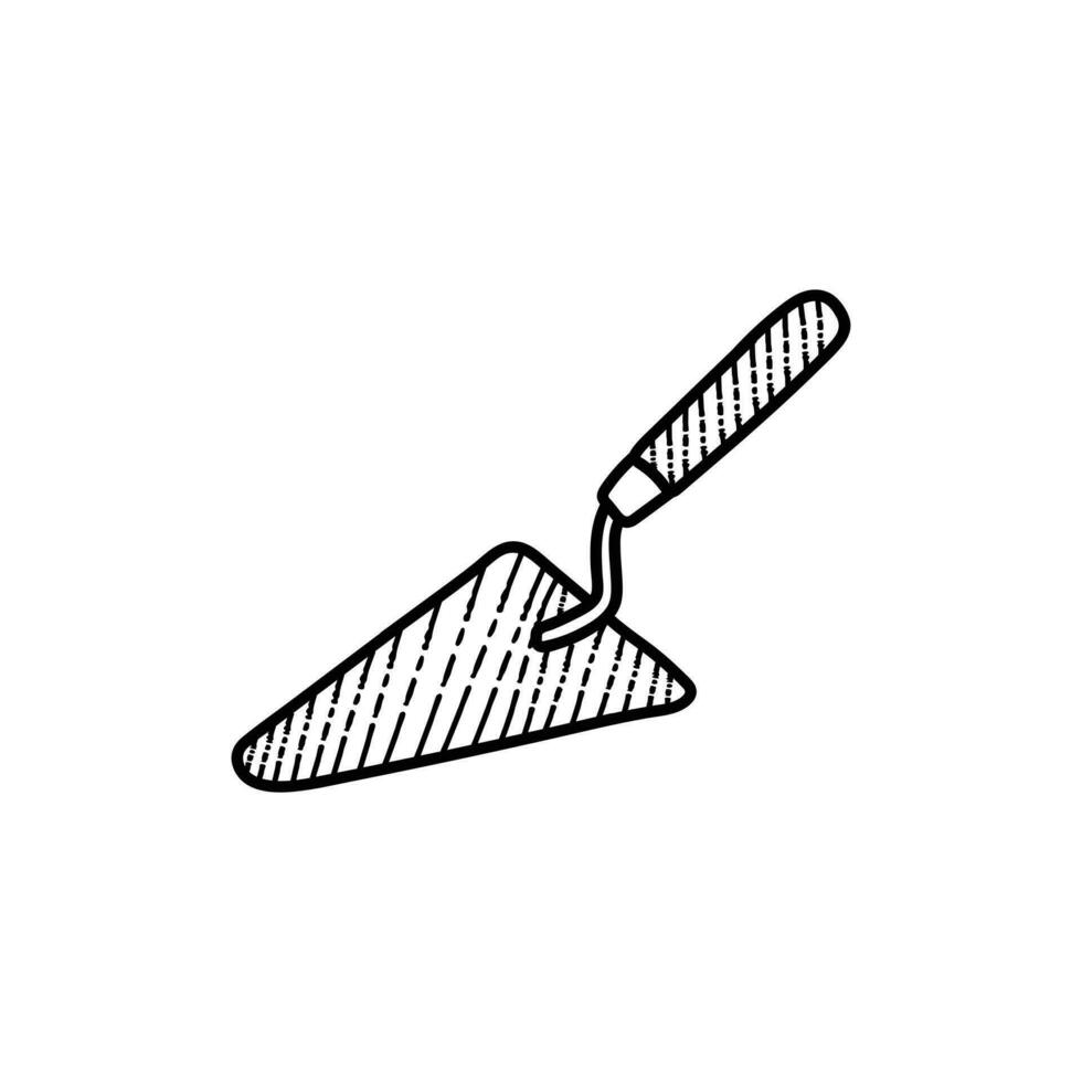 Building Trowel Worker Line Art Creative Logo vector