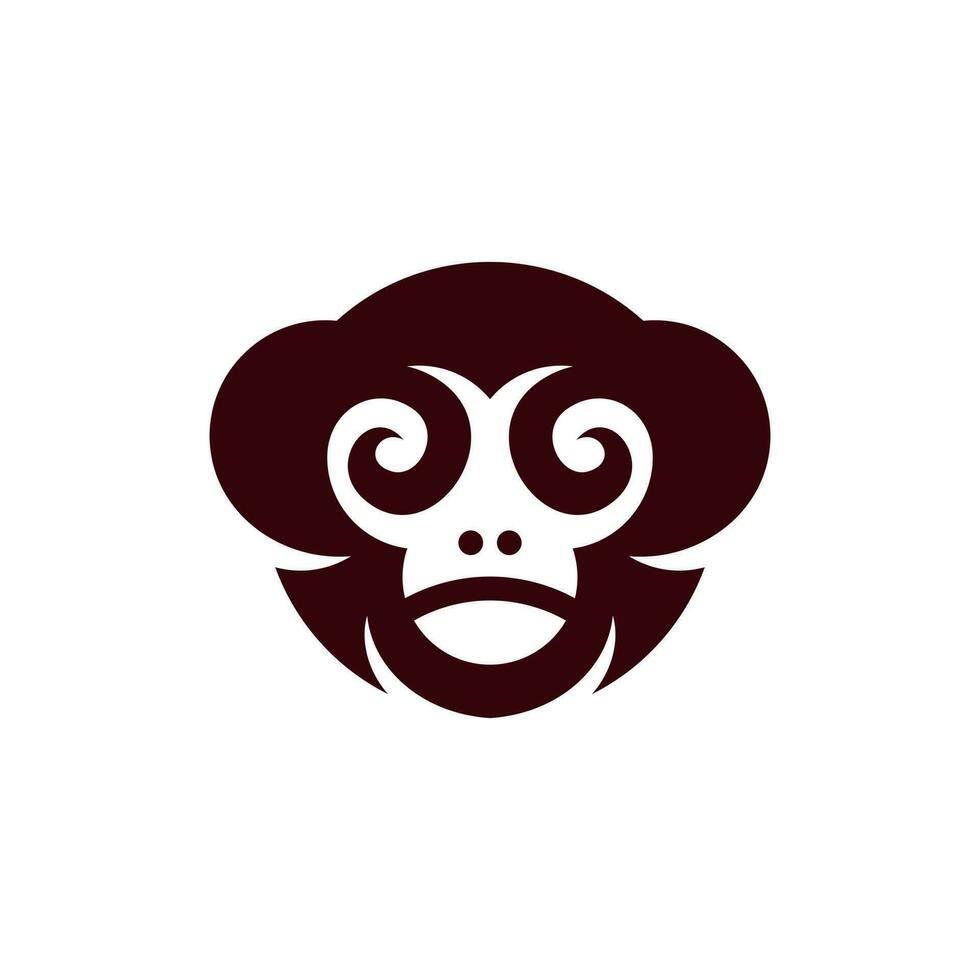 Monkey Animal Ornament Simple Creative Logo vector