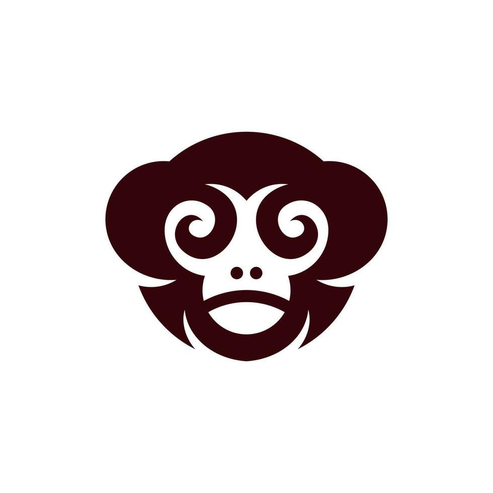 Monkey Animal Ornament Simple Creative Logo vector
