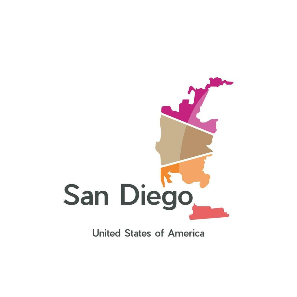 san diego ciudad mapa moderno creativo logo vector