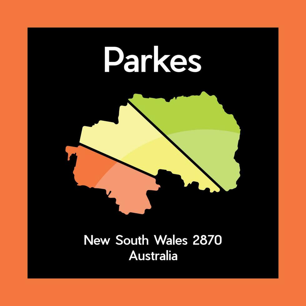 Map Of Parkes City Illustration Creative Logo vector