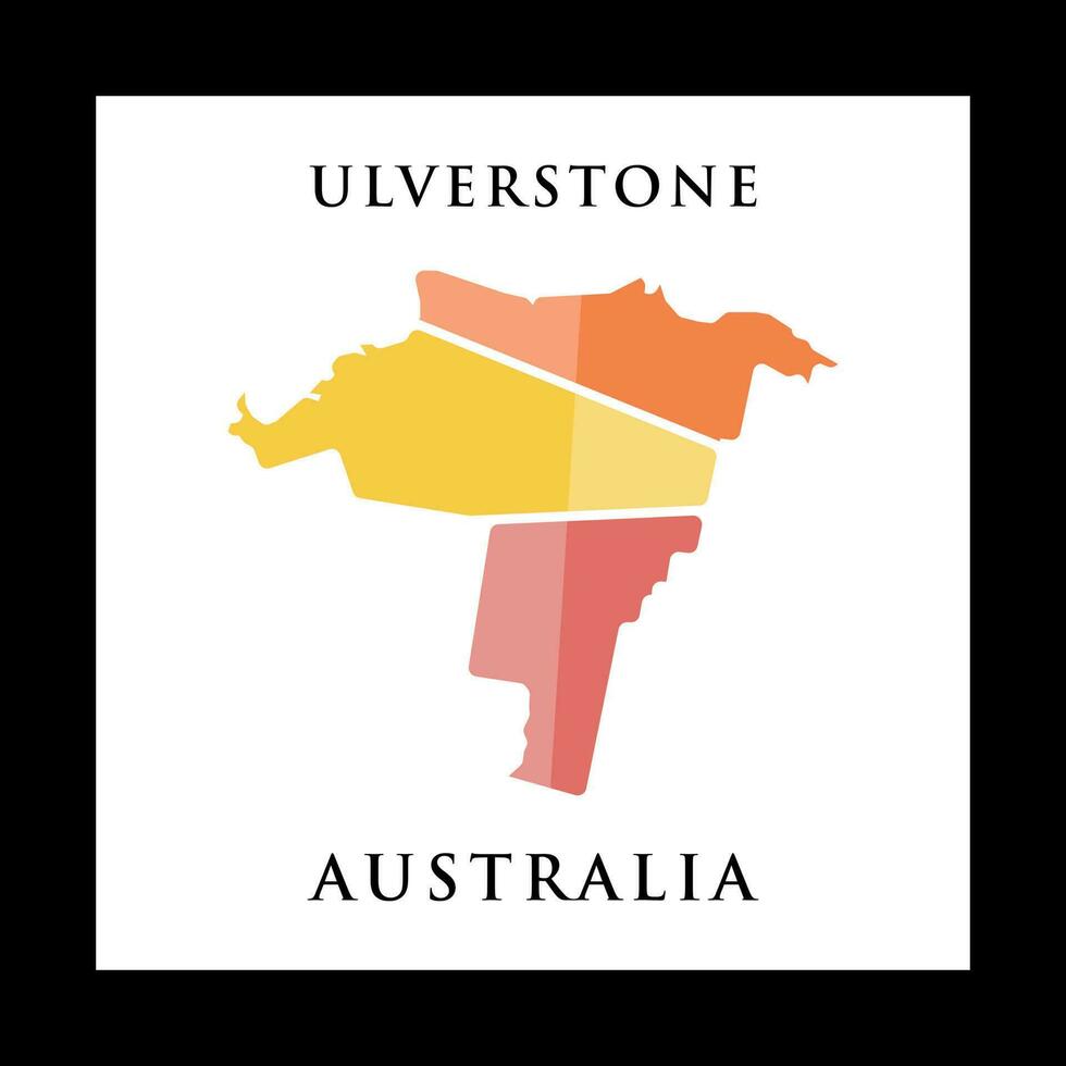 ulverstone ciudad mapa geométrico sencillo logo vector