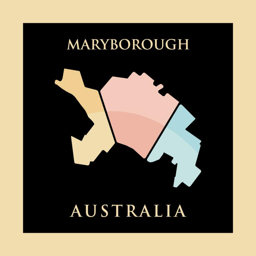 maryborough ciudad mapa geométrico creativo logo vector
