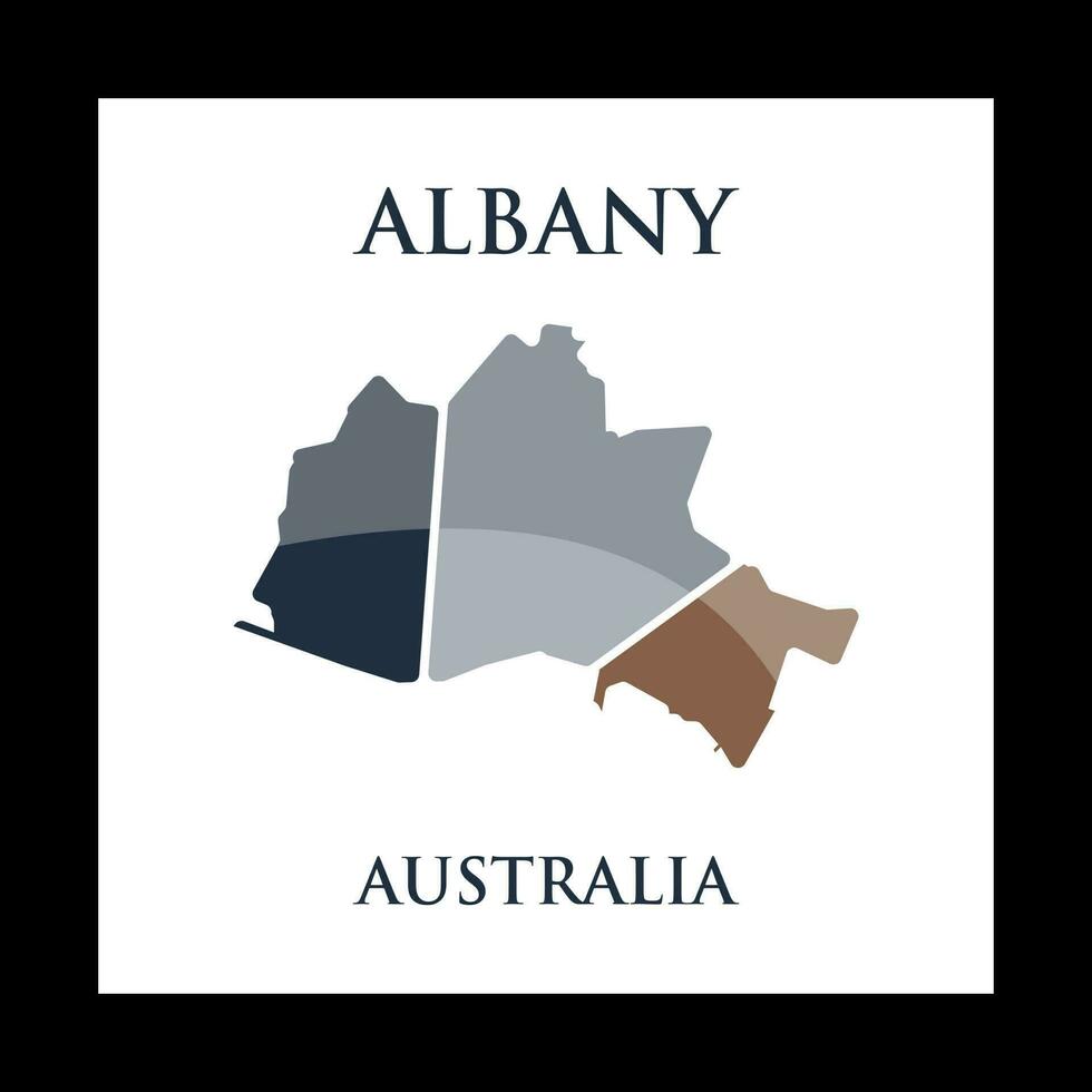 Albany ciudad mapa geométrico creativo logo vector