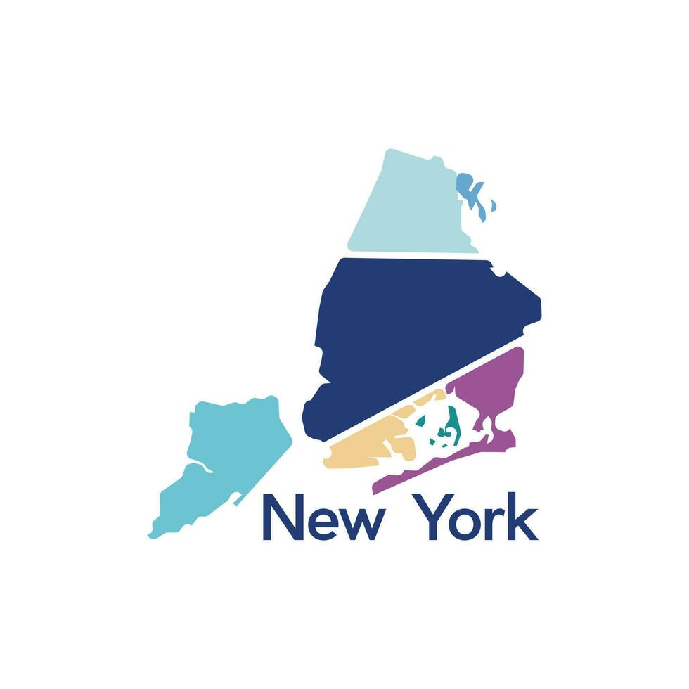 nuevo York ciudad mapa geométrico creativo logo vector