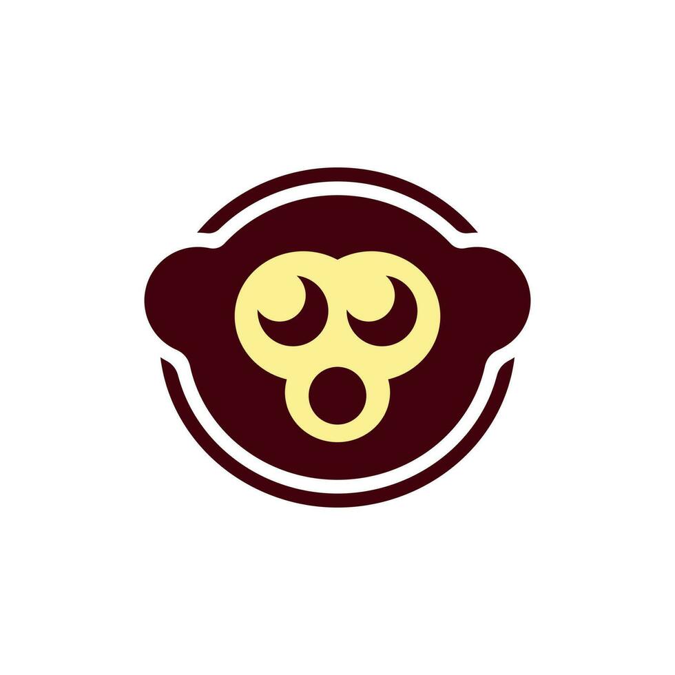 Monkey Head Circle Funny Modern Creative Logo vector