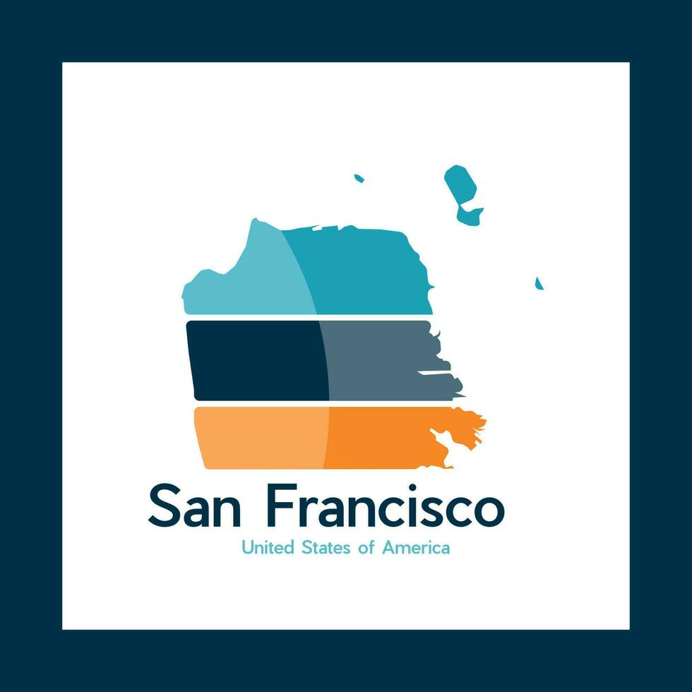 san francisco mapa geométrico creativo logo vector