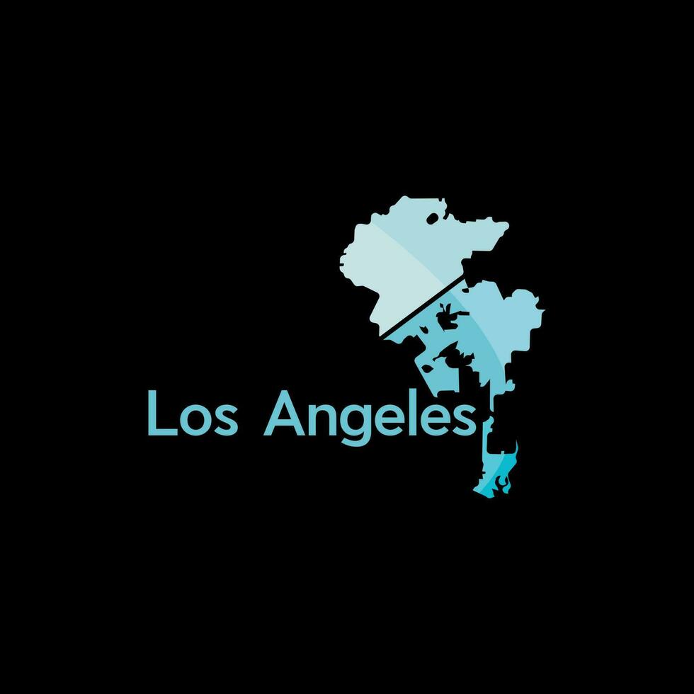 los angeles ciudad mapa geométrico creativo logo vector