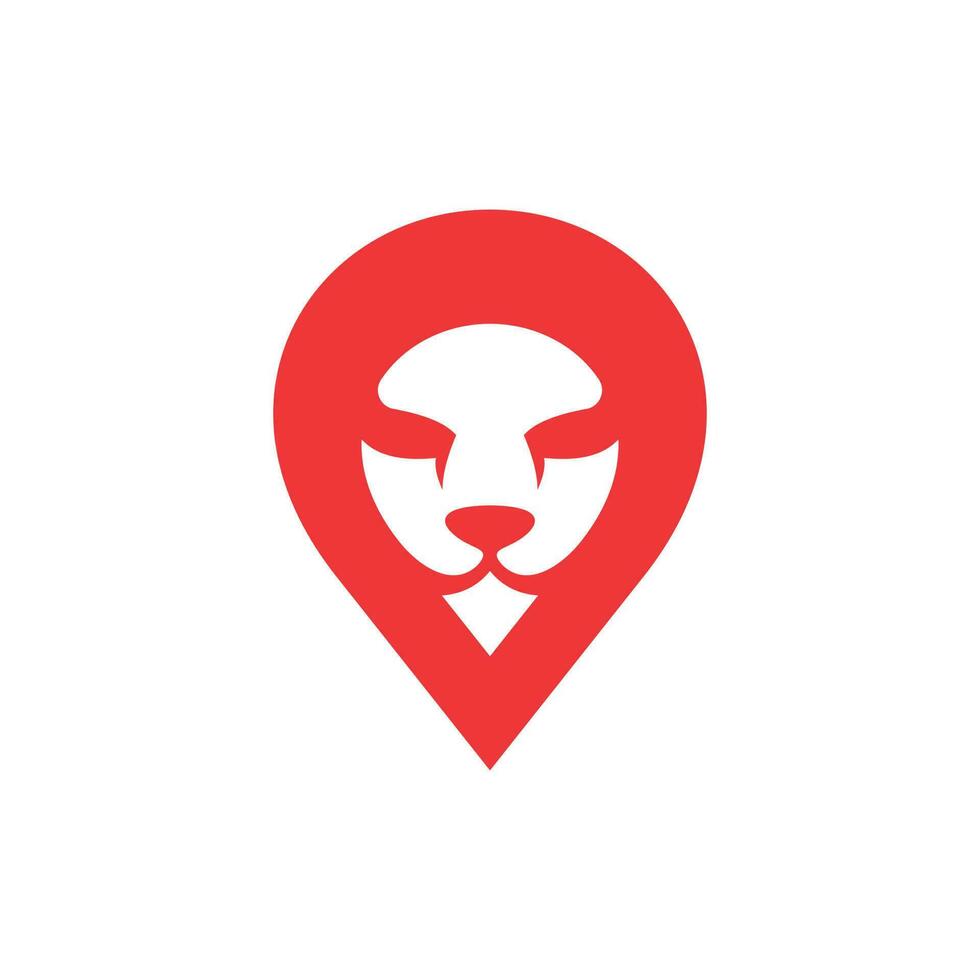 Animal Lion Face Pin Modern Creative Logo vector