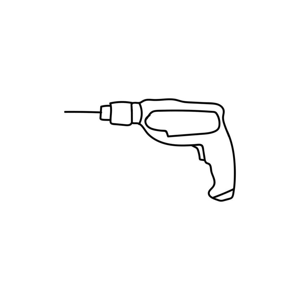 Drill Tool Line Simple Creative Logo vector
