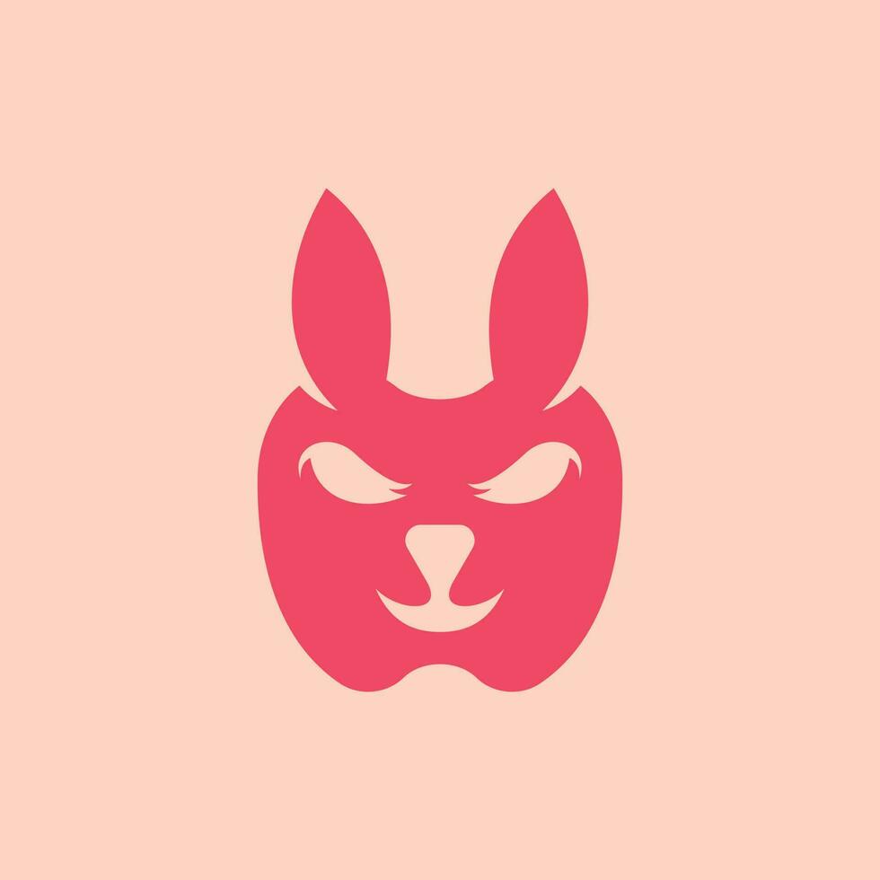 Rabbit Face Animal Apple Creative Logo vector