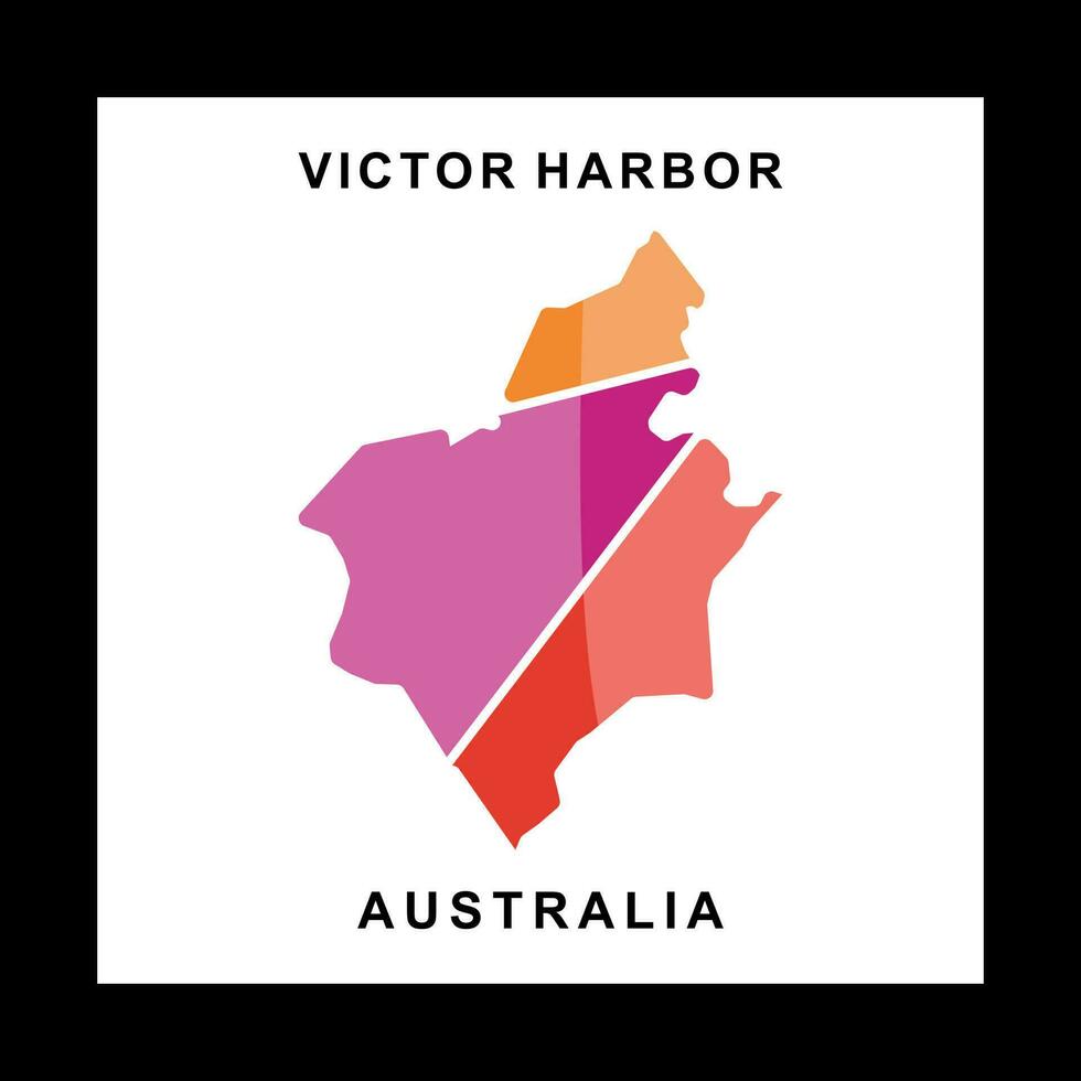 Map Of Victor Harbor City Geometric Creative Logo vector