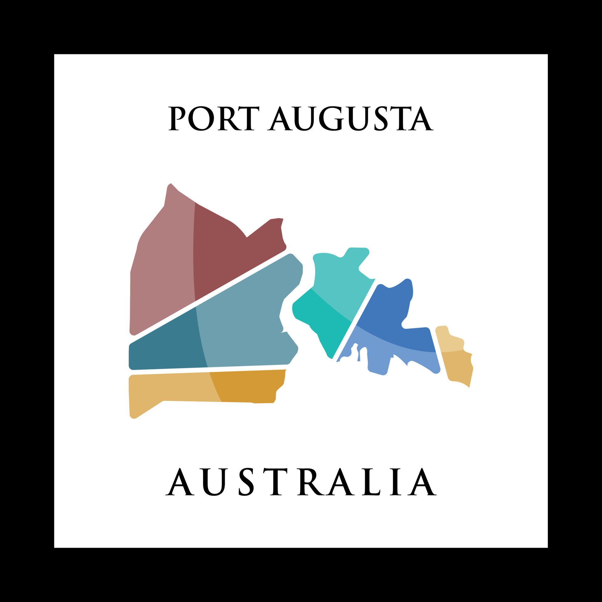 Port Augusta City Map Colorful Geometric Creative Logo 23780066 Vector