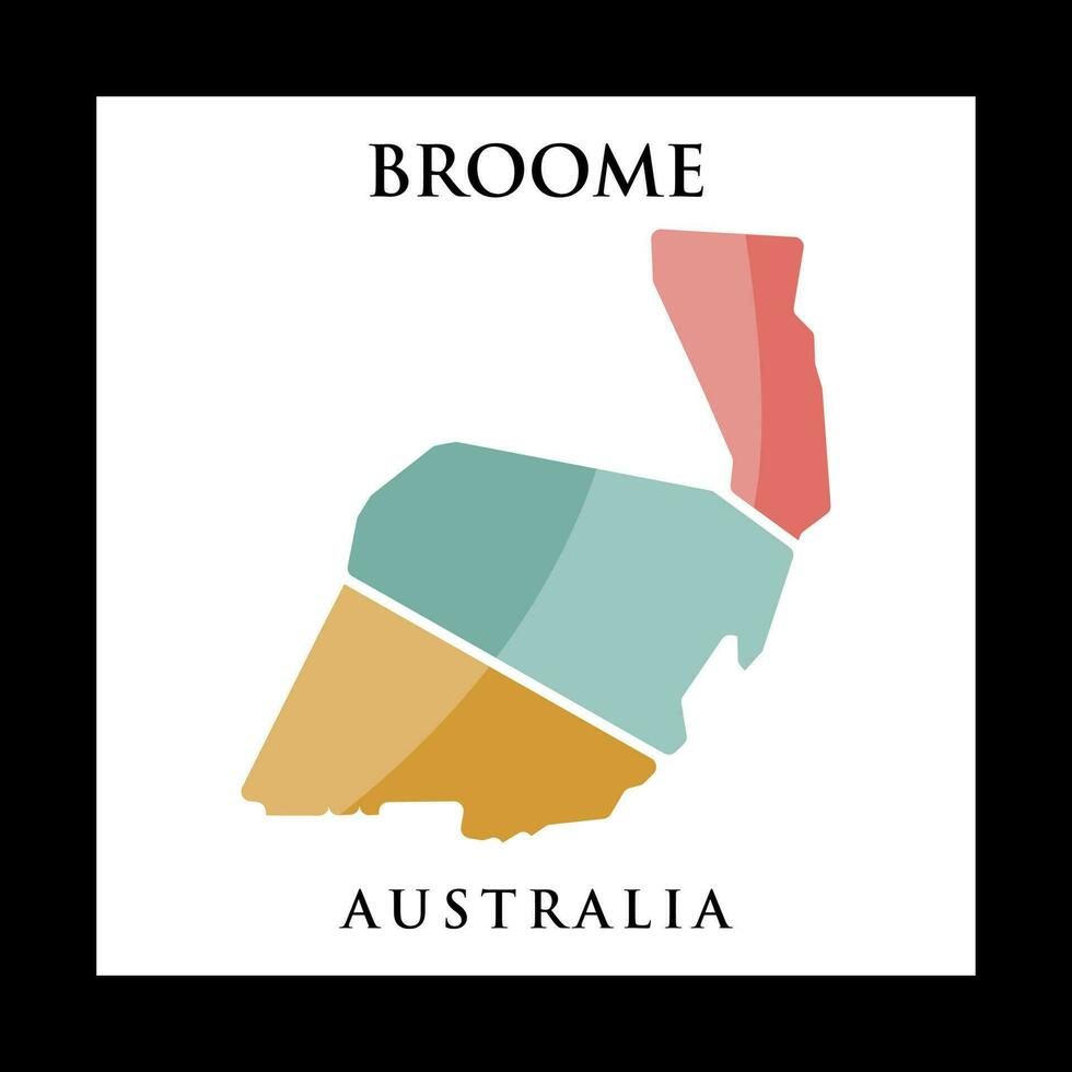 Broome City Map Colorful Geometric Creative Logo vector