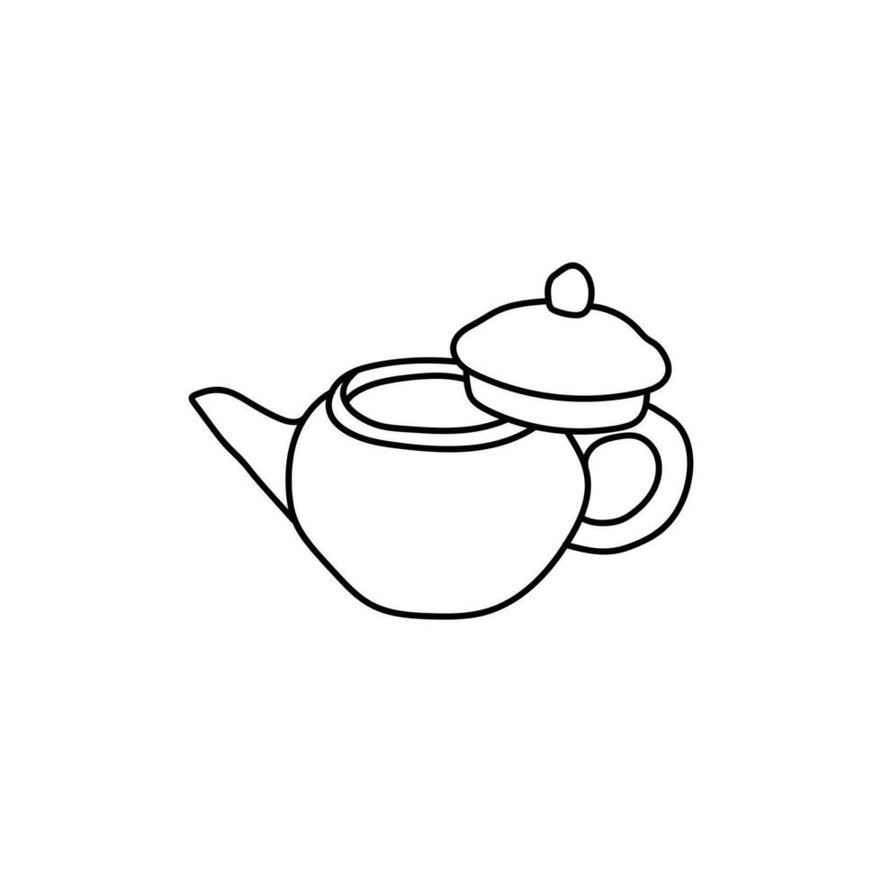 Teapot Drink Line Modern Creative Logo vector