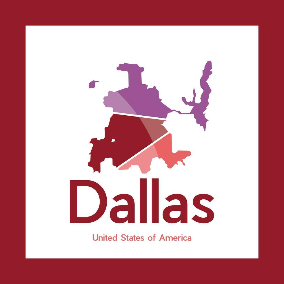 Map Of Dallas City Geometric Creative Logo vector