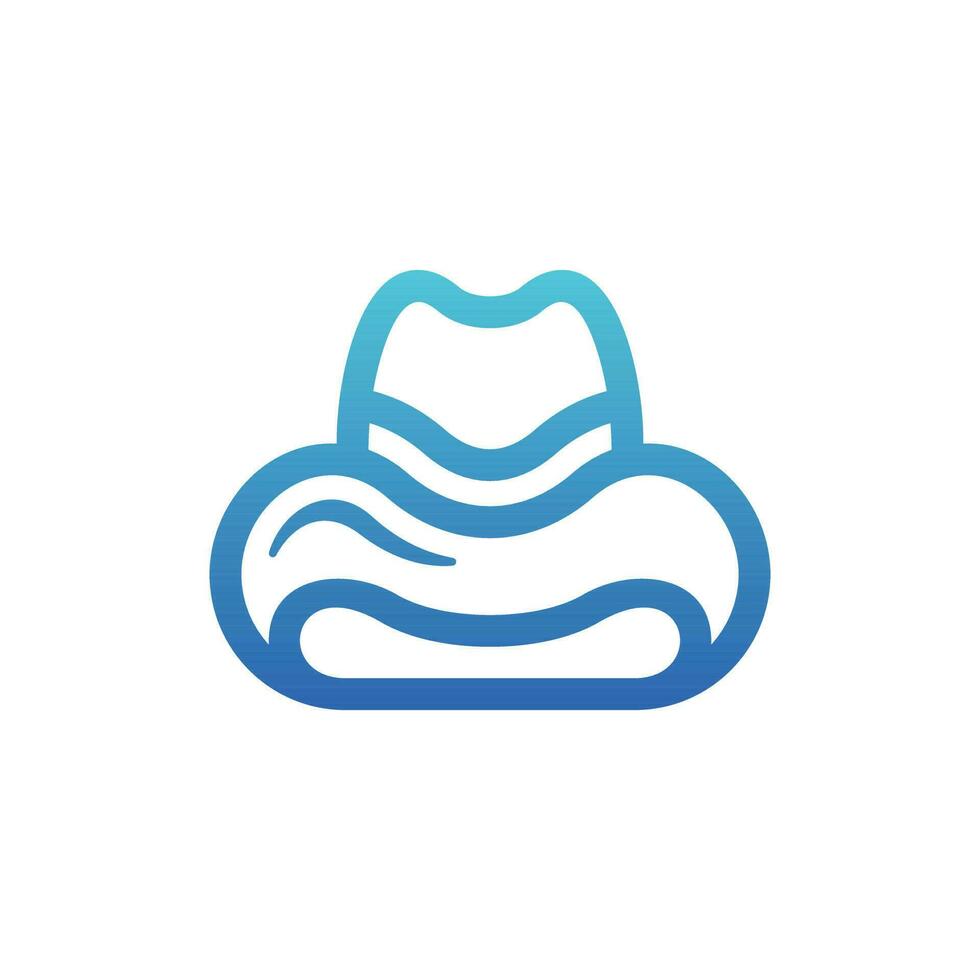 Cowboy Hat Cloud Line Simple Logo vector