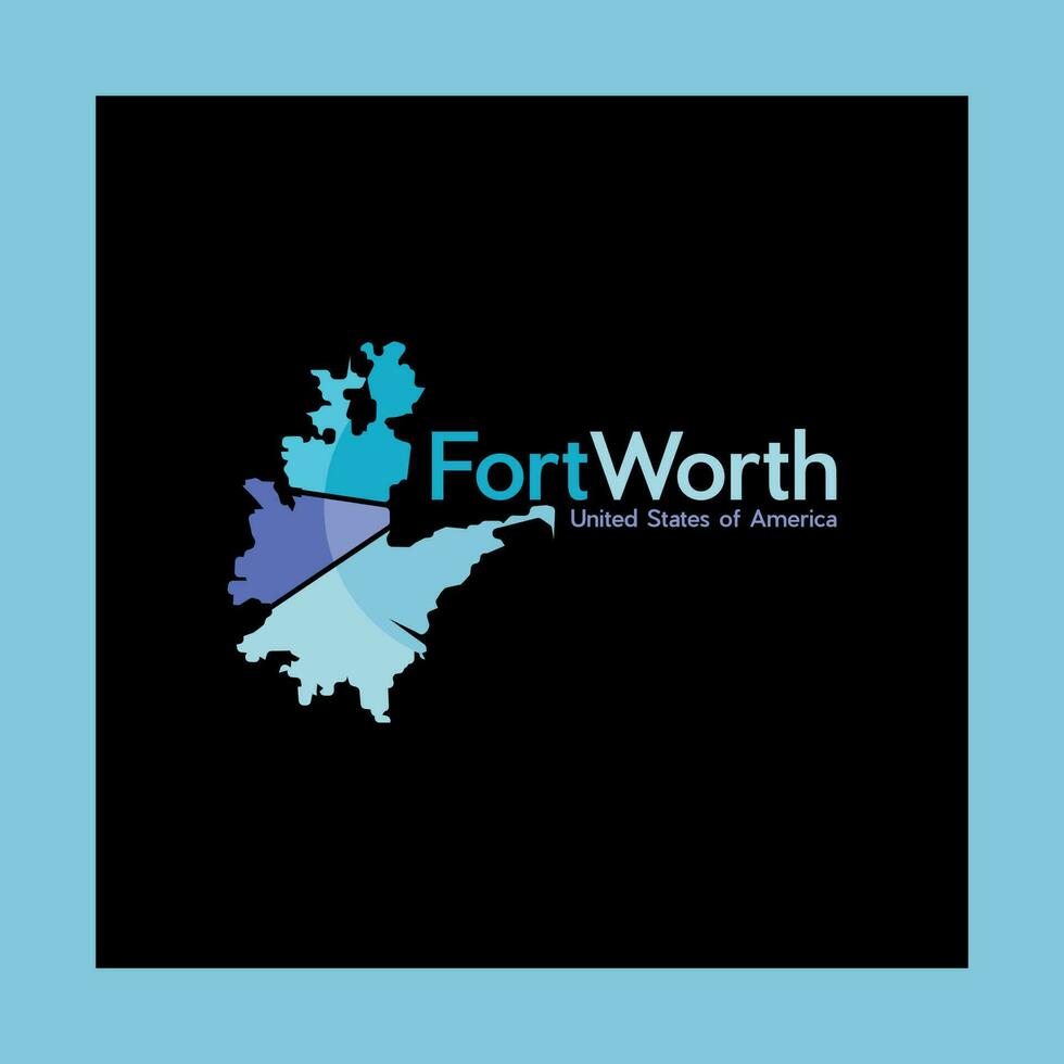 Fort Worth City Map Illustration Creative Design vector