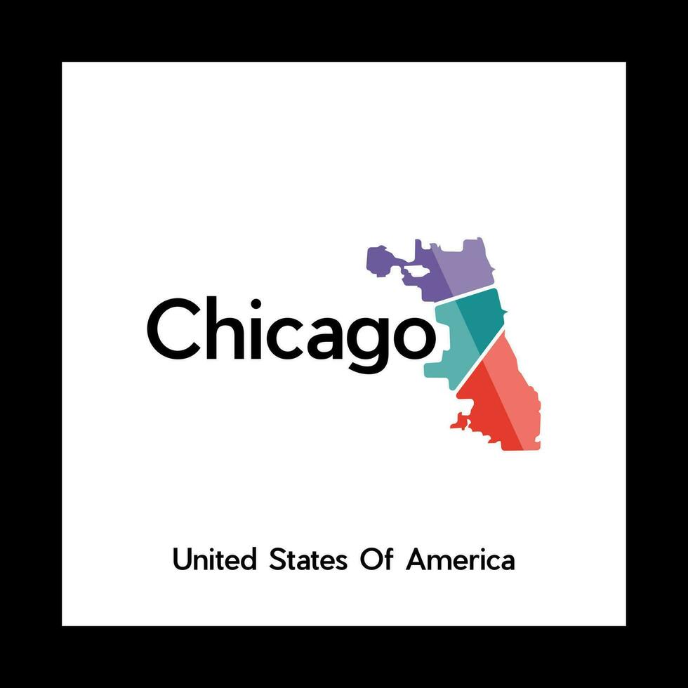 chicago ciudad mapa vistoso creativo logo vector