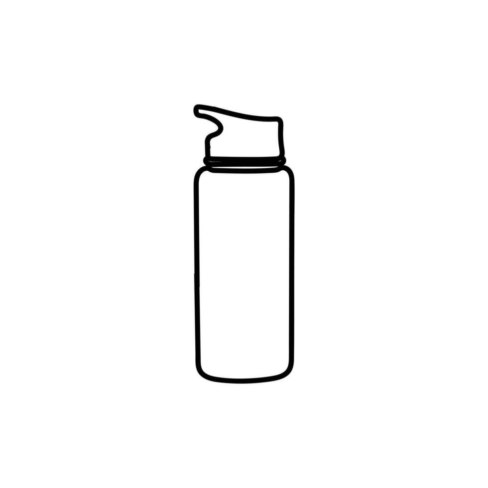 Metal insulated water bottle line simple logo design vector